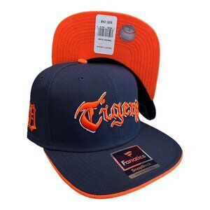 New Fanatics Detroit Tigers Iconic Old English Snapback Hat Cap Navy Blue - OSFM
